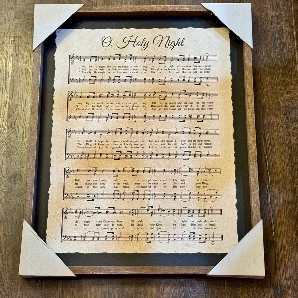 O Holy Night Framed Sheet Music Wall Art